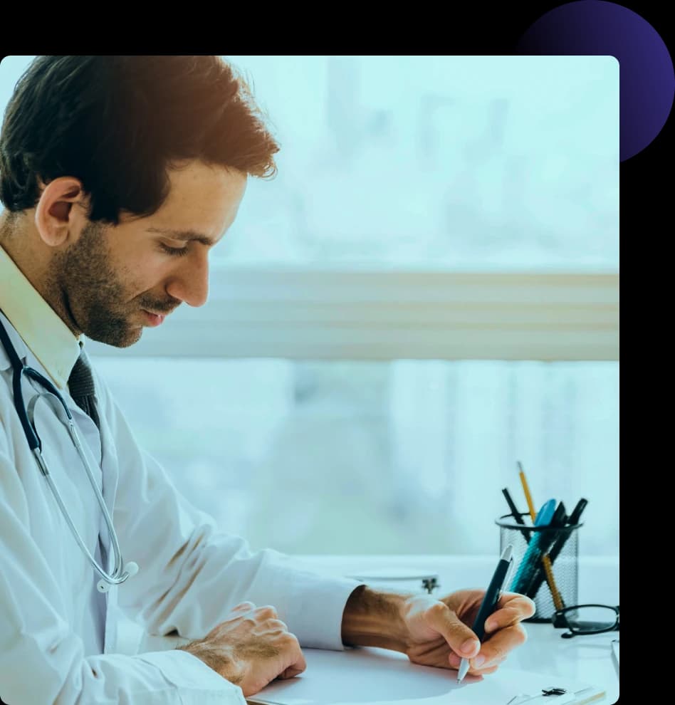 Doctor reviewing DME billing documentation
