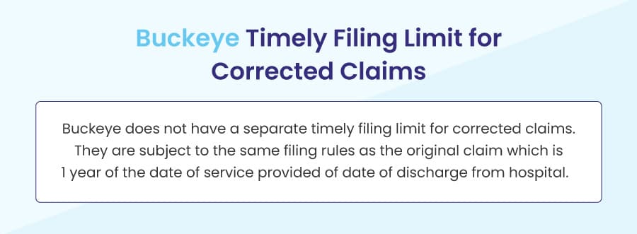 Buckeye Timely Filing Limit for Corrected Claims