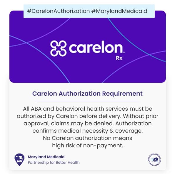 Carelon Behavioral Health authorization requirements for Maryland Medicaid ABA services