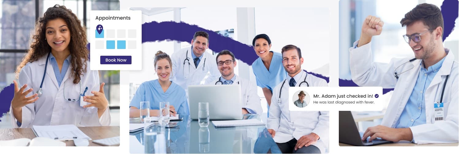 Physicians and clinical staff using the practice management platform