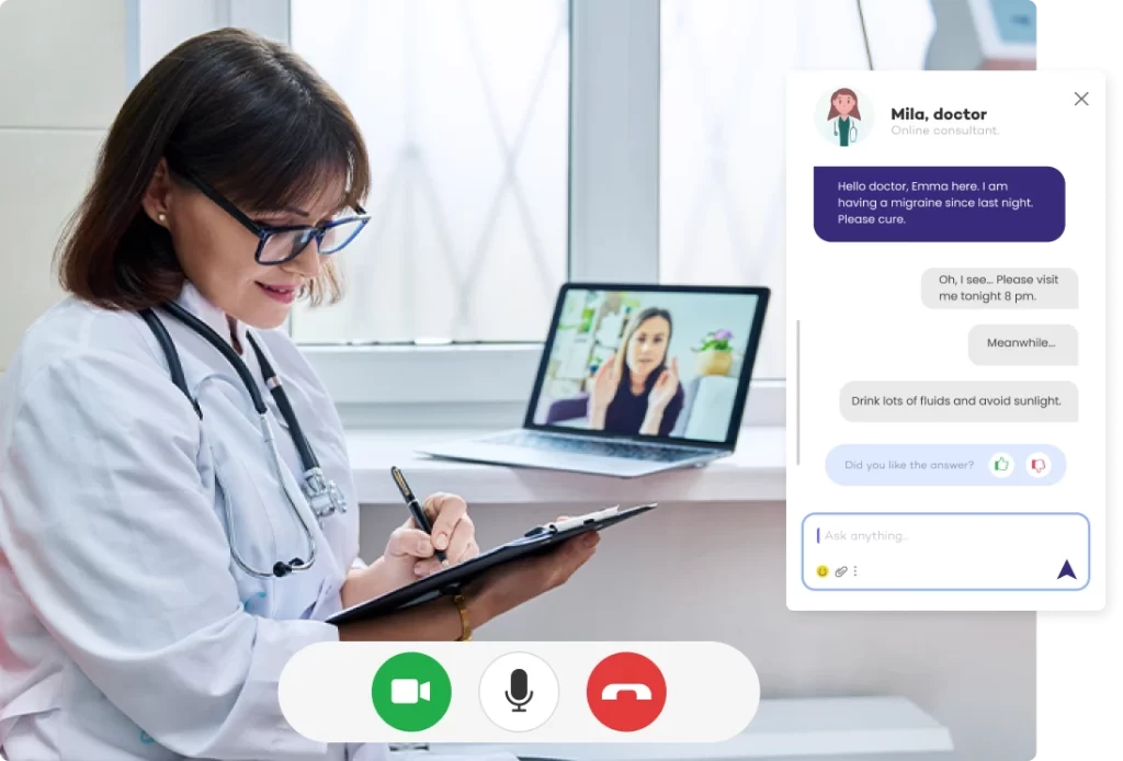 Doctor conducting a telemedicine appointment
