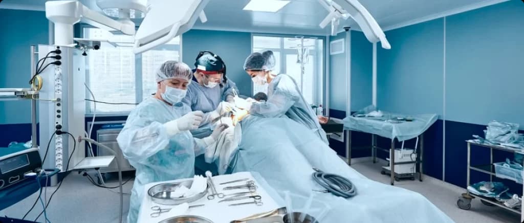 Surgical team operating in an ambulatory surgery center