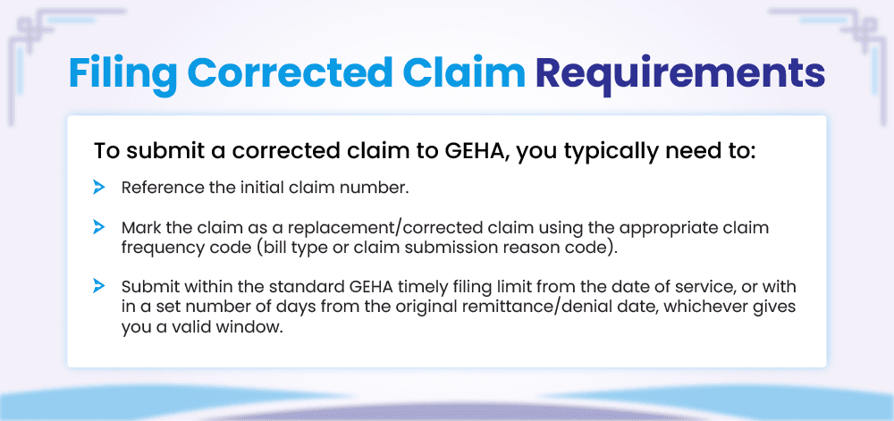 Filing Corrected Claim Requirements