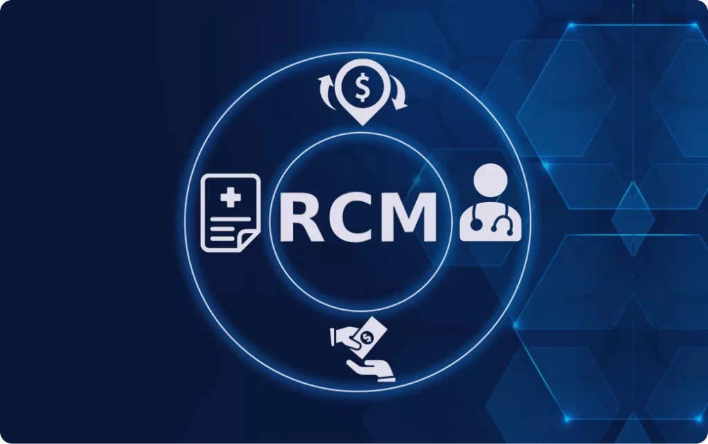 RCM revenue cycle management icon graphic